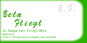 bela fliegl business card