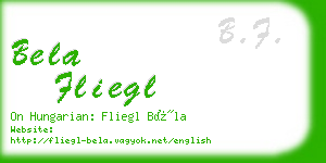 bela fliegl business card